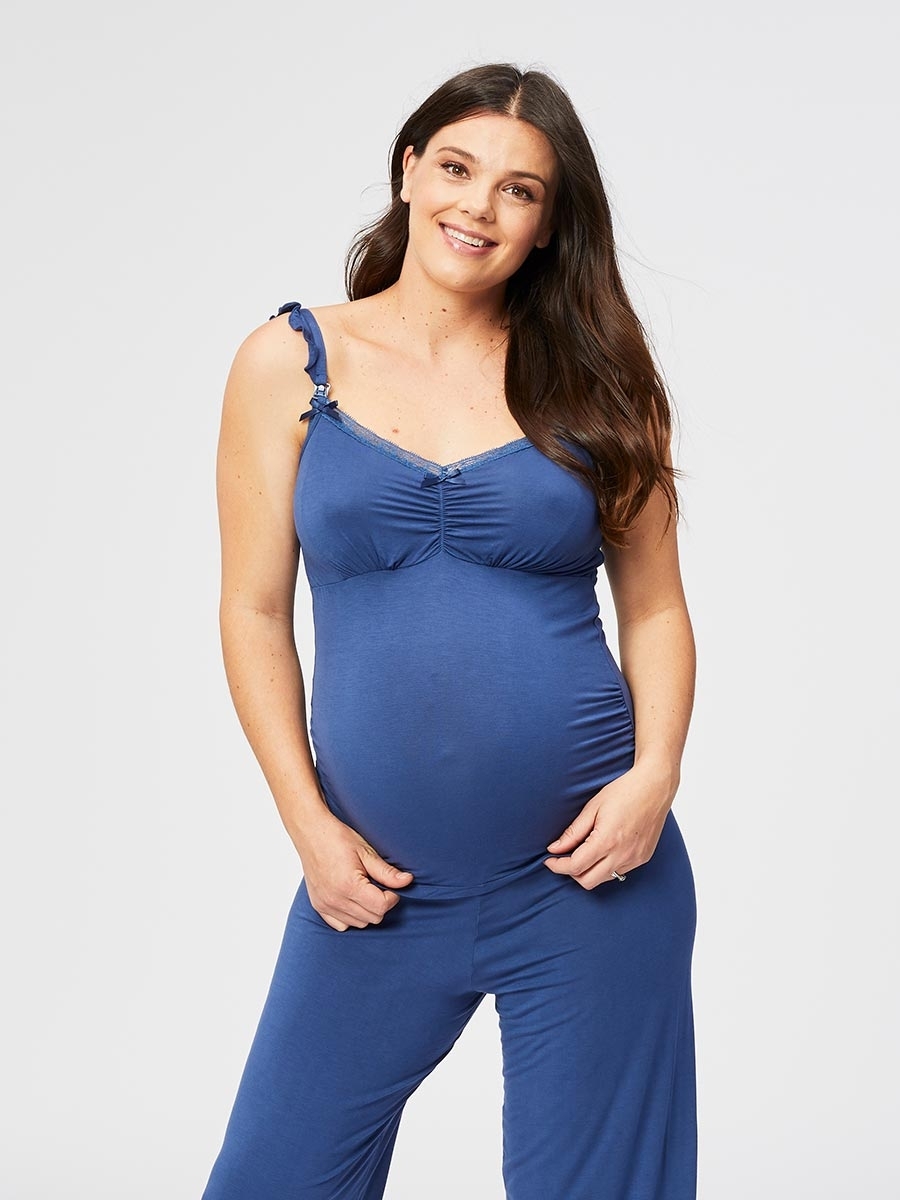 Blue Berry Torte Cotton Maternity Pajamas