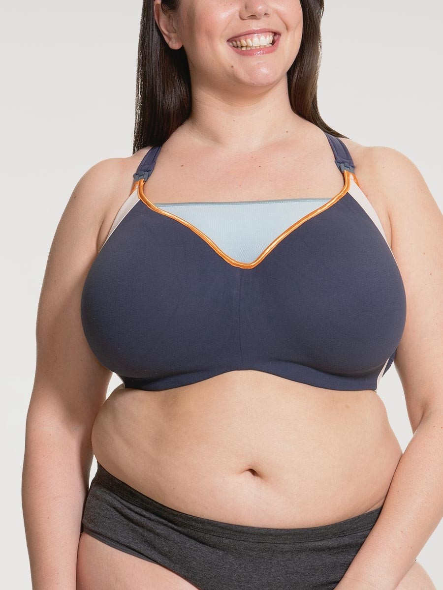 zest nursing sports bra navy blue
