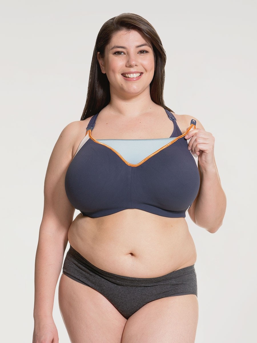 zest nursing sports bra navy blue