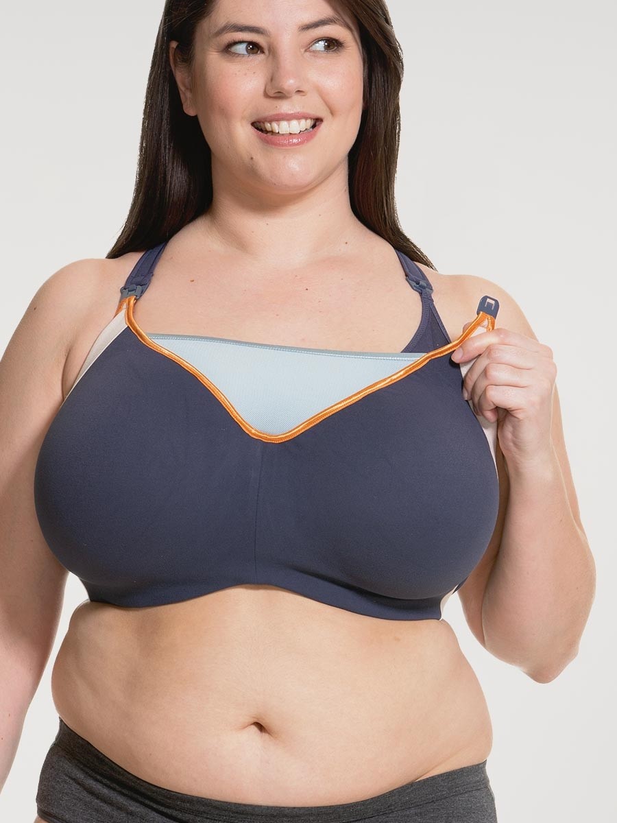 zest nursing sports bra navy blue