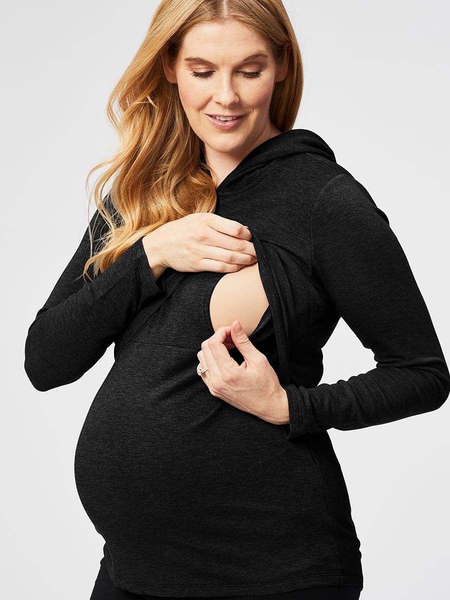 Modal Blend Cream Maternity & Nursing Hoodie