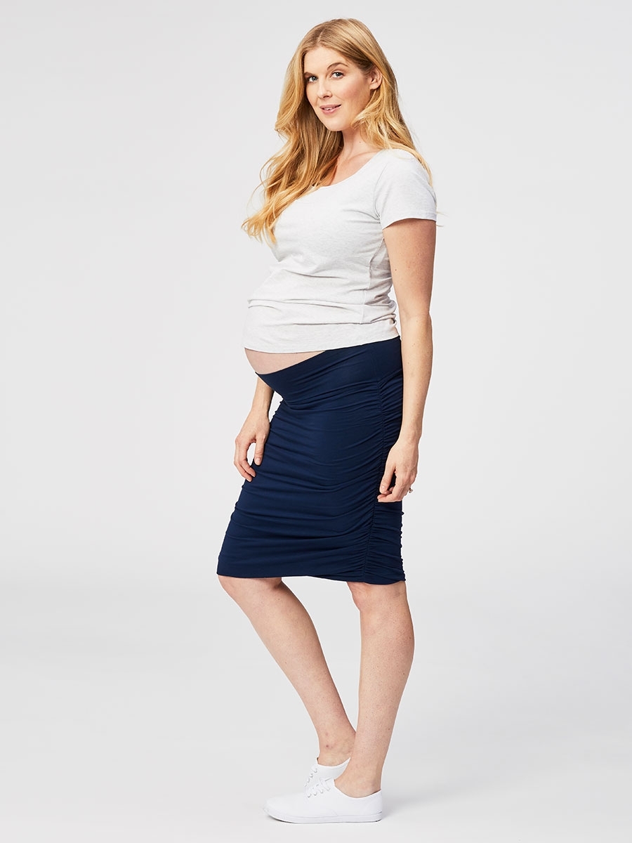 Donna Navy Marina Militare Small Gonna Cake Maternity Womens Ruched Fitted Skirt 