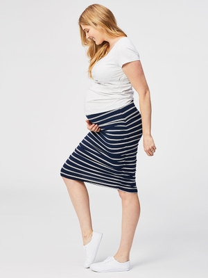 tiramisu maternity skirt - navystripe