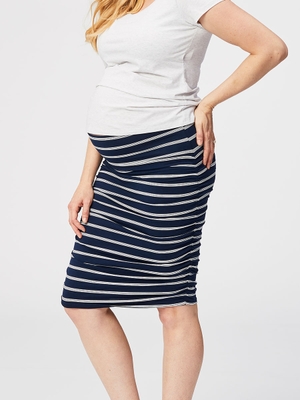 tiramisu maternity skirt - navystripe