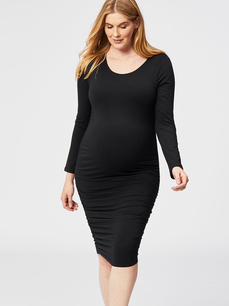 Topshop Maternity Solid Black Casual Dress One Size (Maternity) - 65% off