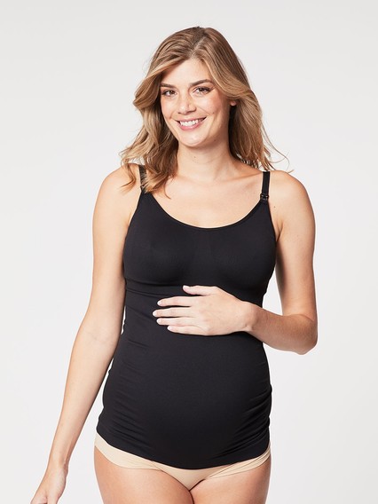Toffee Seamless Nursing Tank - Black