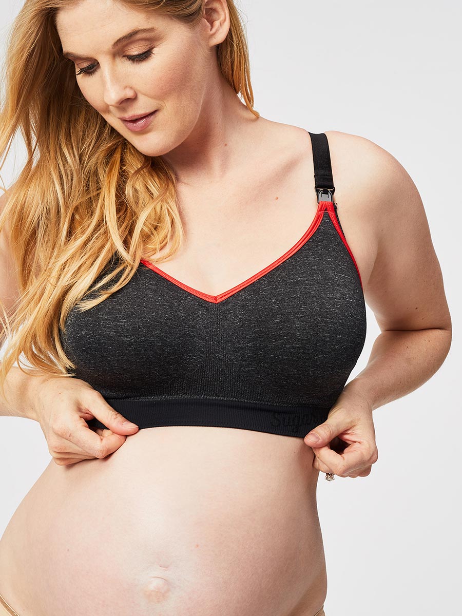crush nursing bralette - charcoal