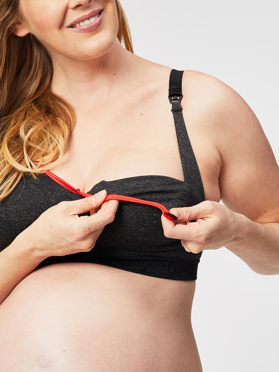 crush nursing bralette - charcoal