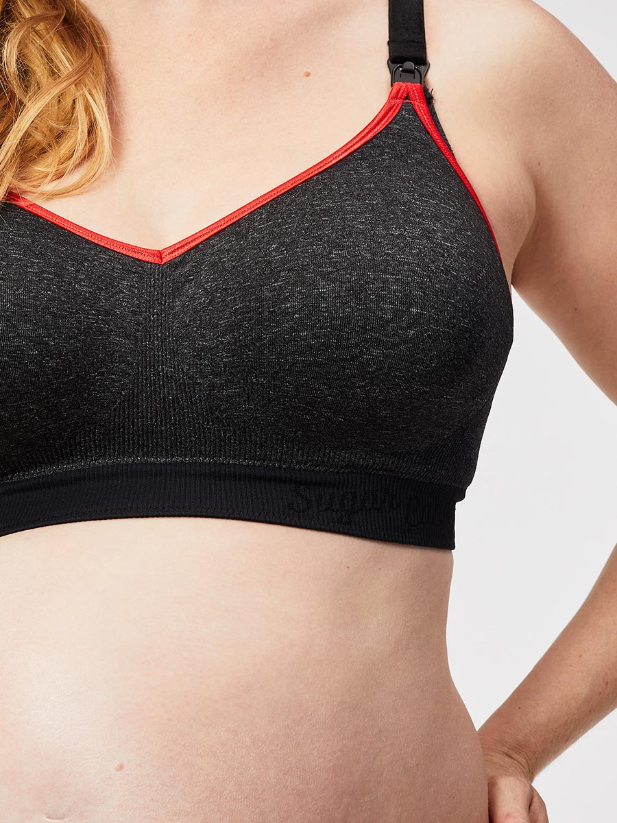 crush nursing bralette - charcoal