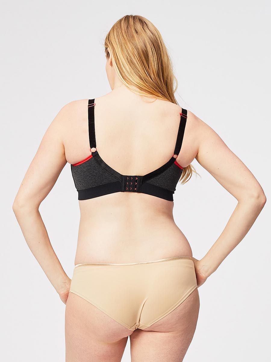 crush nursing bralette - charcoal