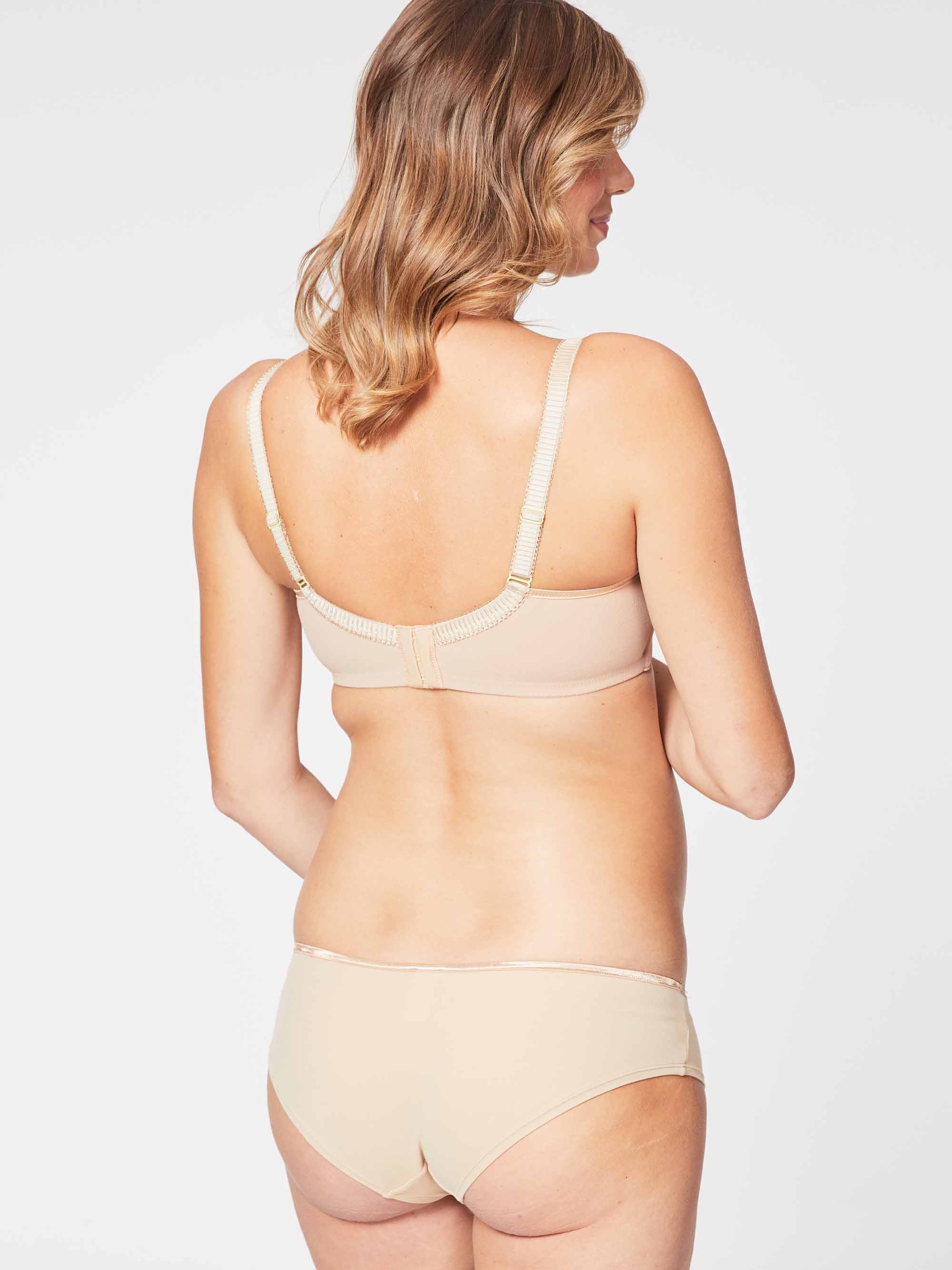 Nursing Bra Underwire Support Padded Women's Bra Breastfeeding Underwear  (Color : Beige, Size : 36F)