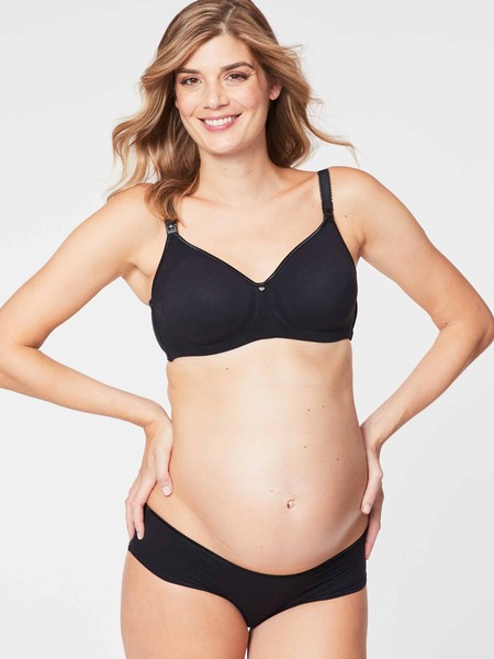 Croissant T-shirt Maternity &  Nursing Bra - Black