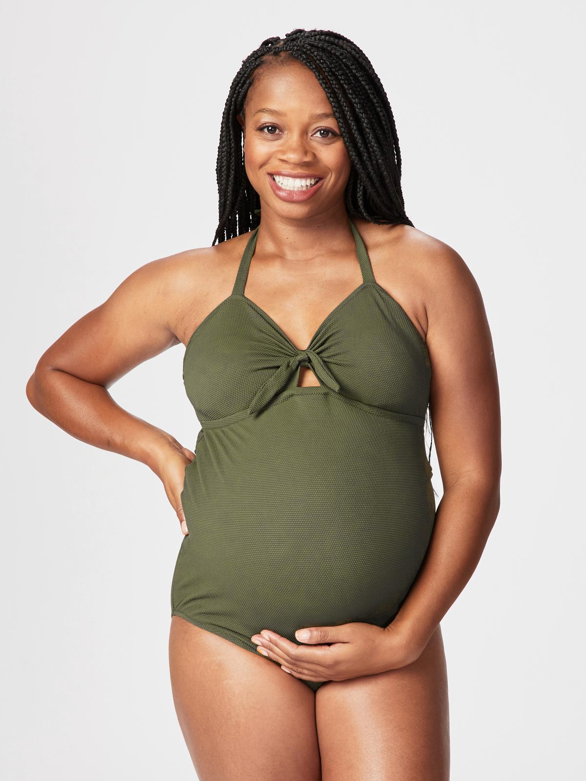 Soda Black Maternity Tankini Set