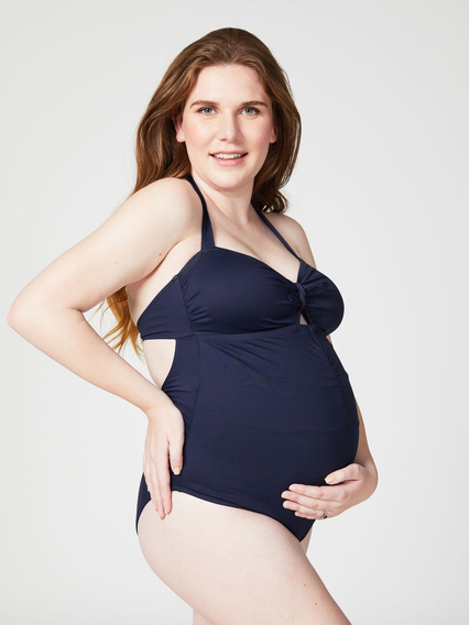 Mineral One Piece Ruched Maternity Swimsuit (B-DD Cups) - Navy