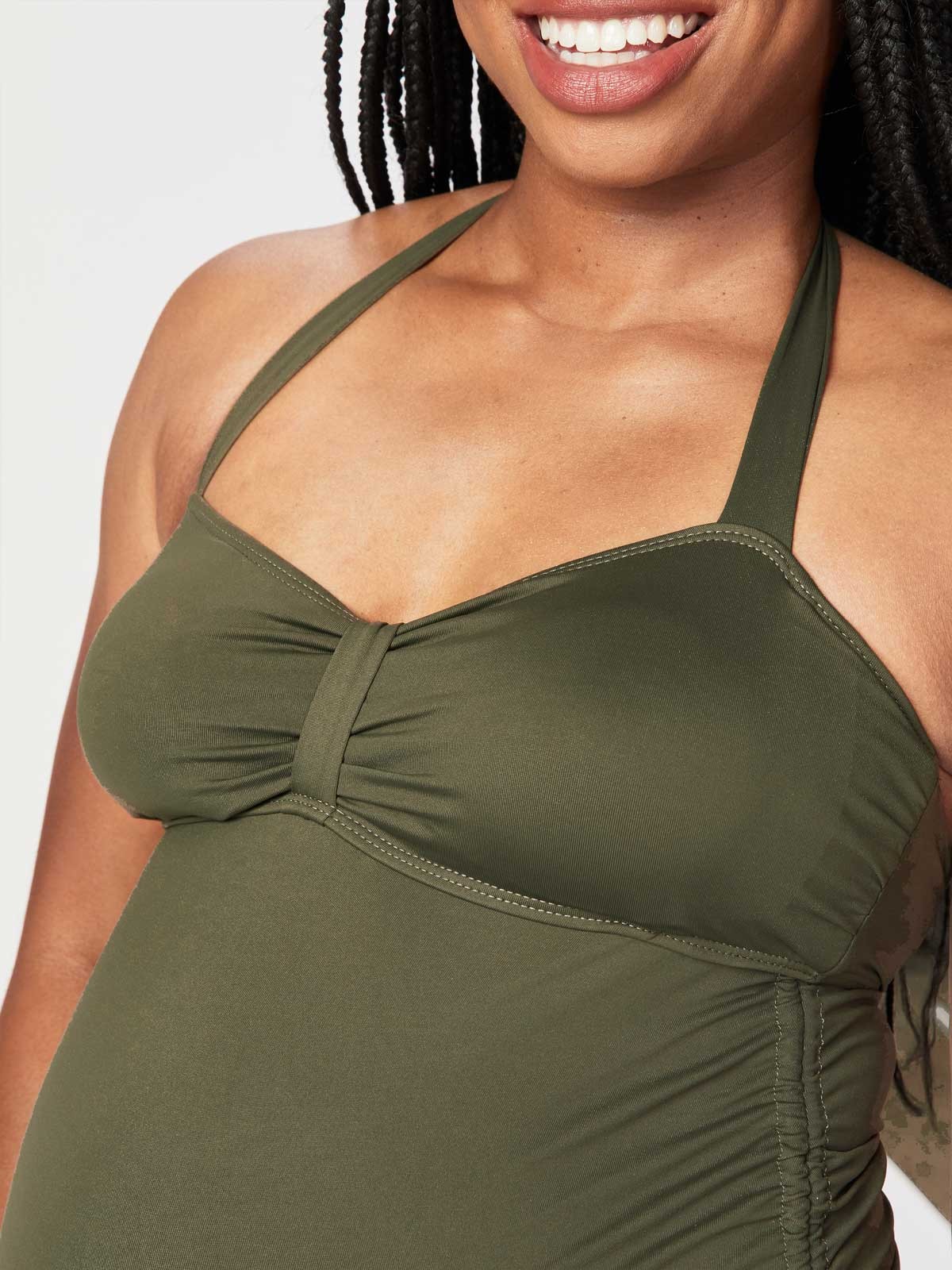 Army Green Maternity Tank Top & Ruched Nursing Dress, Women's Fashion,  Maternity wear on Carousell