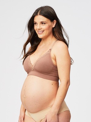 tutti frutti nursing bra - mocha