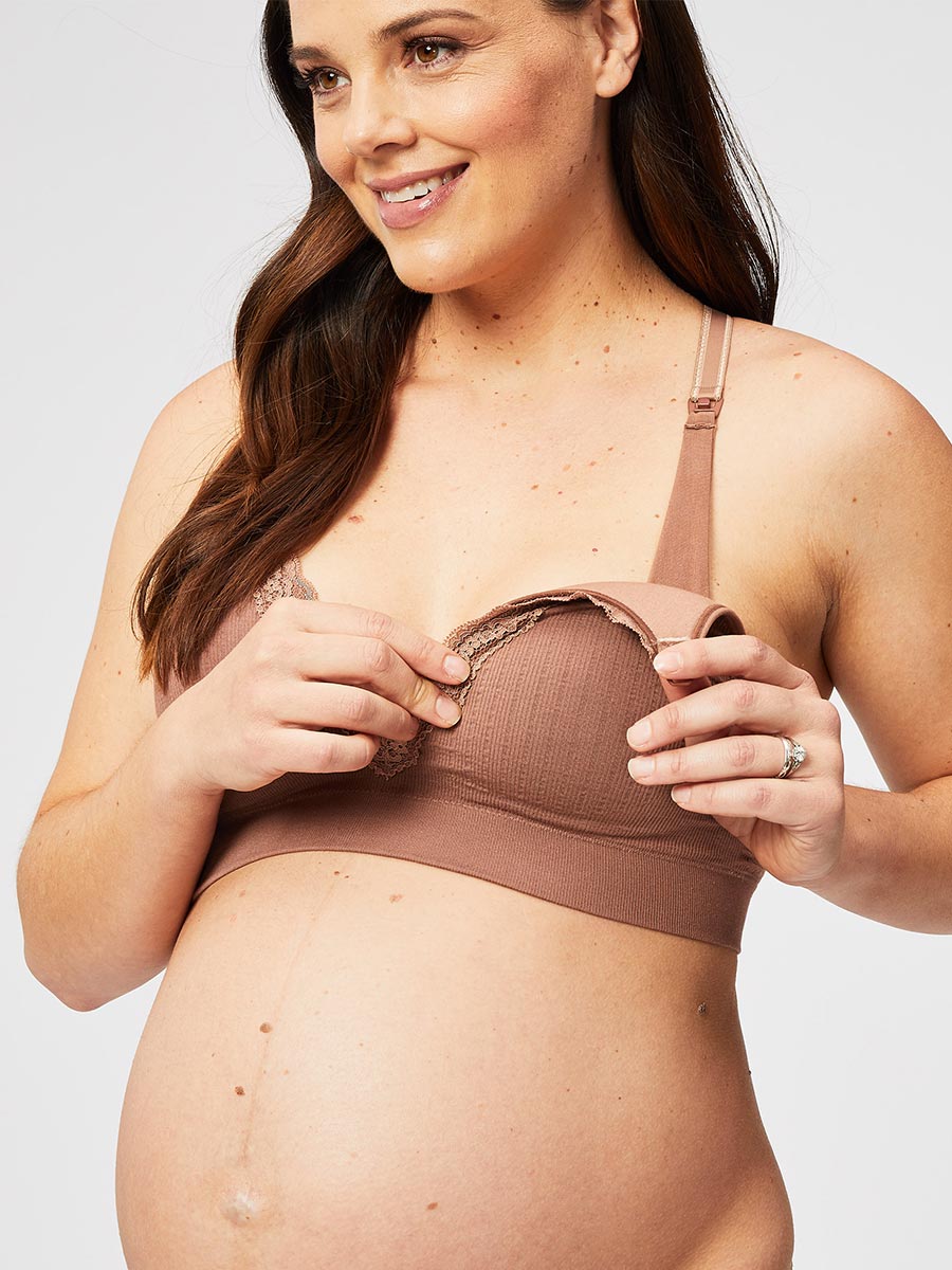 tutti frutti nursing bra - mocha