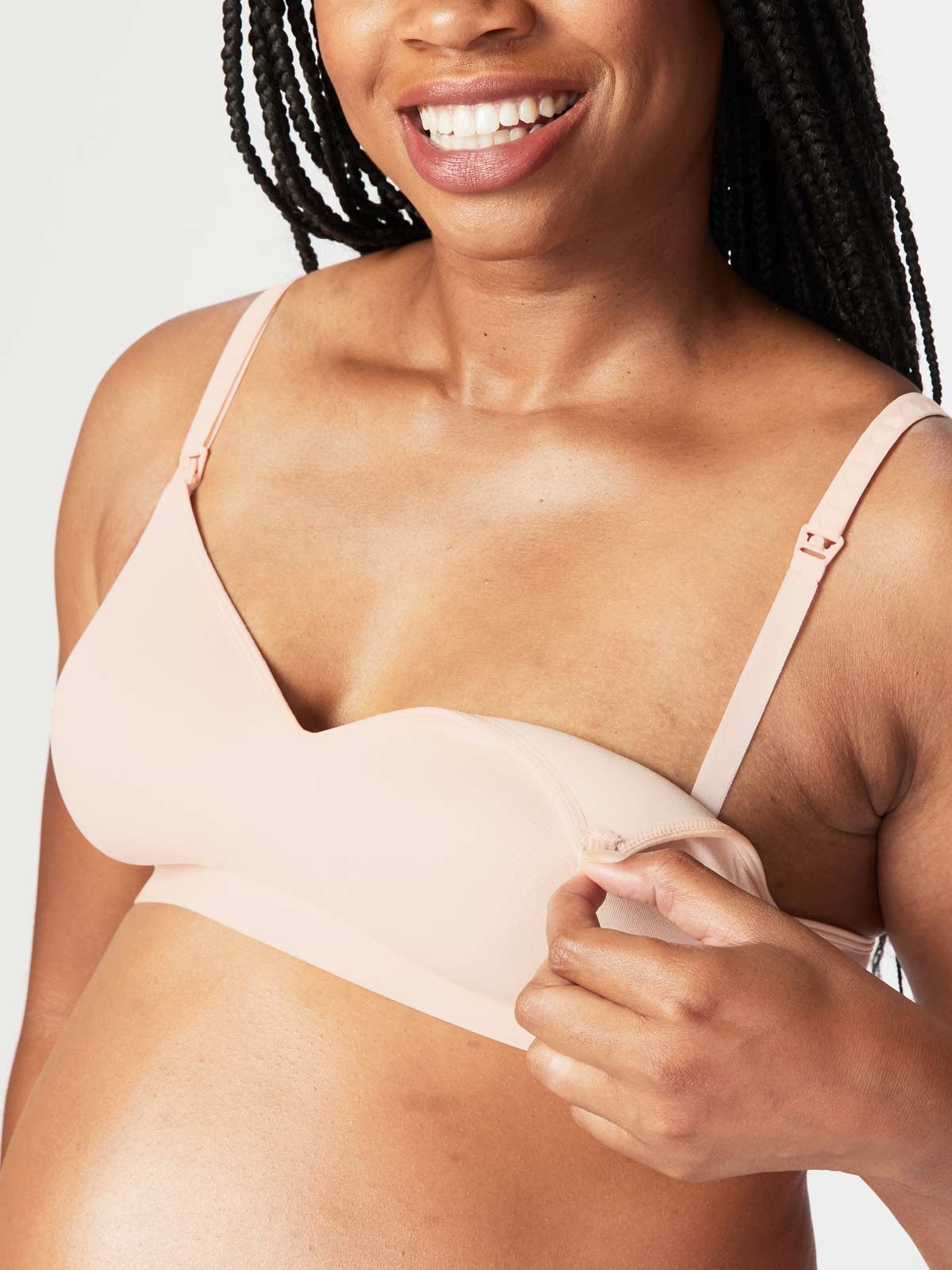 CofitBrazy Nursing Bras for Breastfeeding, Ultra-thin Unlined Maternity Bra  for Pregnancy(Pink)