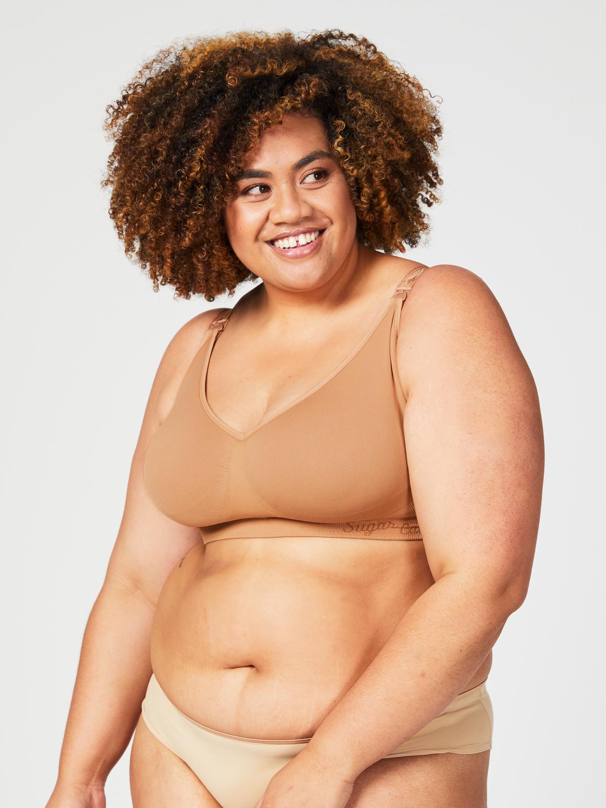popping candy nursing bralette - mocha