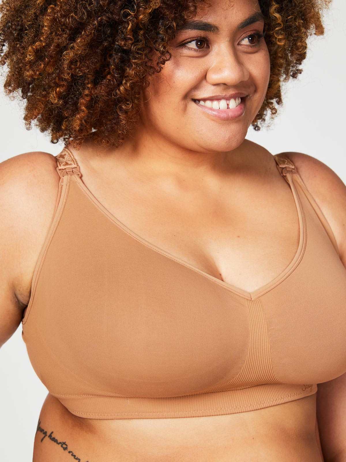 basic nursing bralette - mocha
