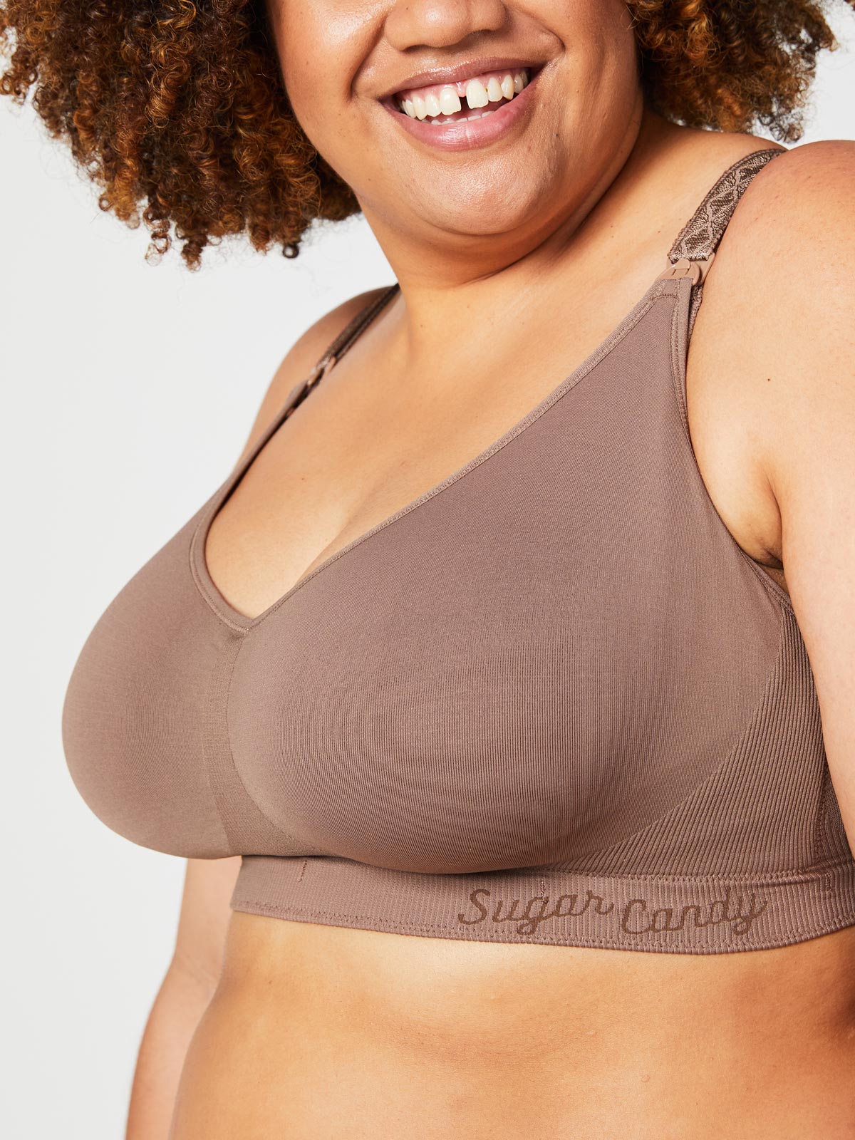 popping candy nursing bralette - cocoa