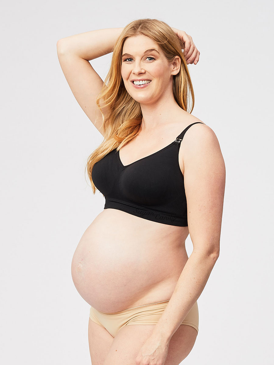 Mlqidk Women Breastfeeding Feeding Bras Button Front Opening Maternity Bra  Pregnant Nursing Bras Underwear,Gray S