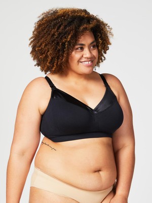 ribbon candy nursing bralette - black