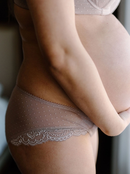 Timtams Lace Maternity Brief - Taupe