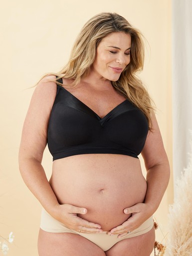 Ribbon Candy Wire-free Nursing Bralette <strong>(G - K Cup)</strong> - Black
