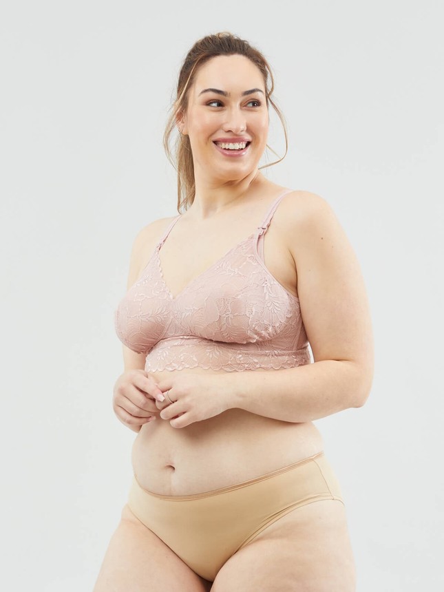 Chantilly Maternity & Nursing Bralette - Blush