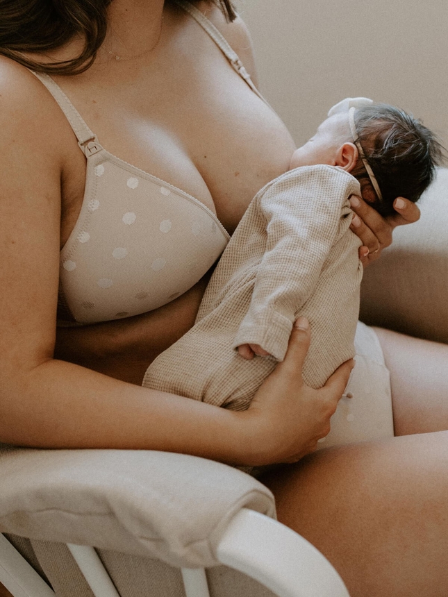 Mousse Padded Maternity & Nursing Bra - Beige