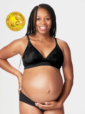 freckles recycled nursing bra - black