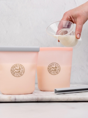 reusable breastmilk storage bags - pink