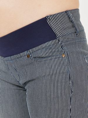 stripe maternity trousers - navy white