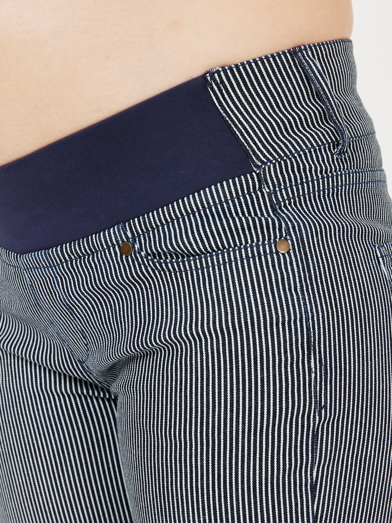 The Bamboo Legging - Biscotti Stripe