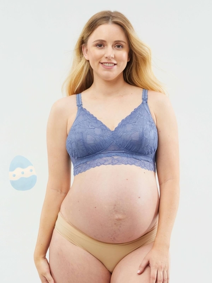 Chantilly Lace Maternity & Nursing Bralette - Blue