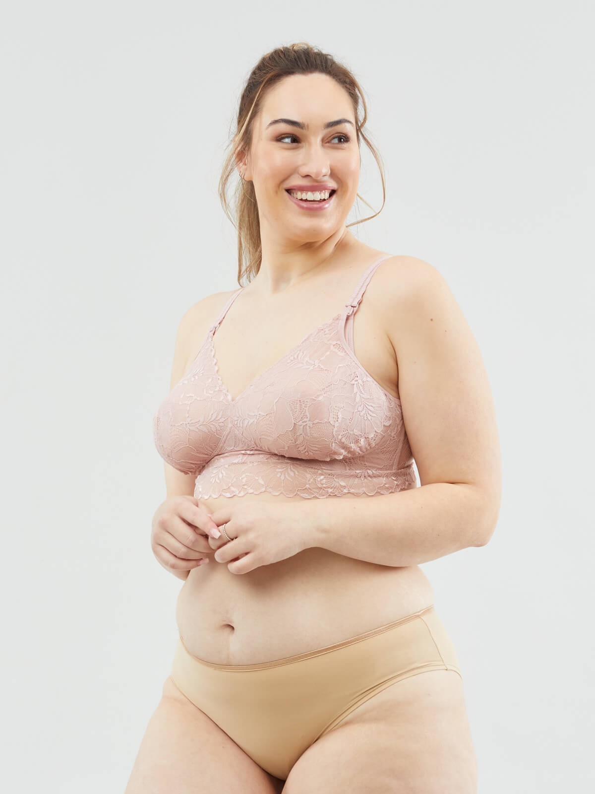 chantilly nursing bralette - blush