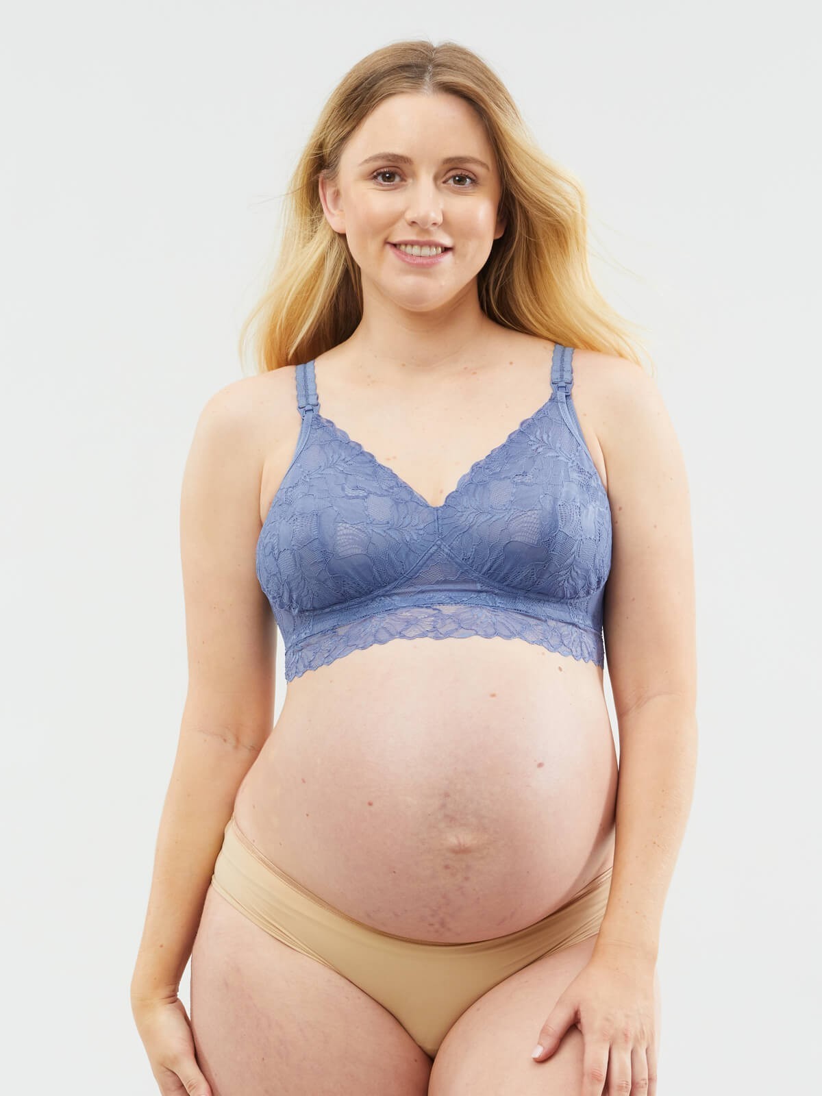 chantilly nursing bralette - blue