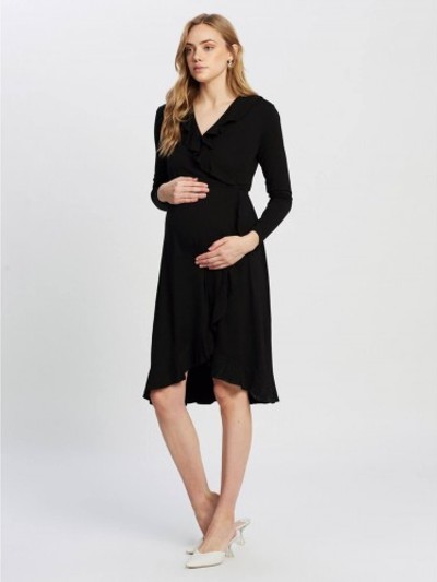 ruffled maternity dress