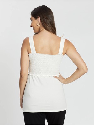 love2wait nursing smock top - off white