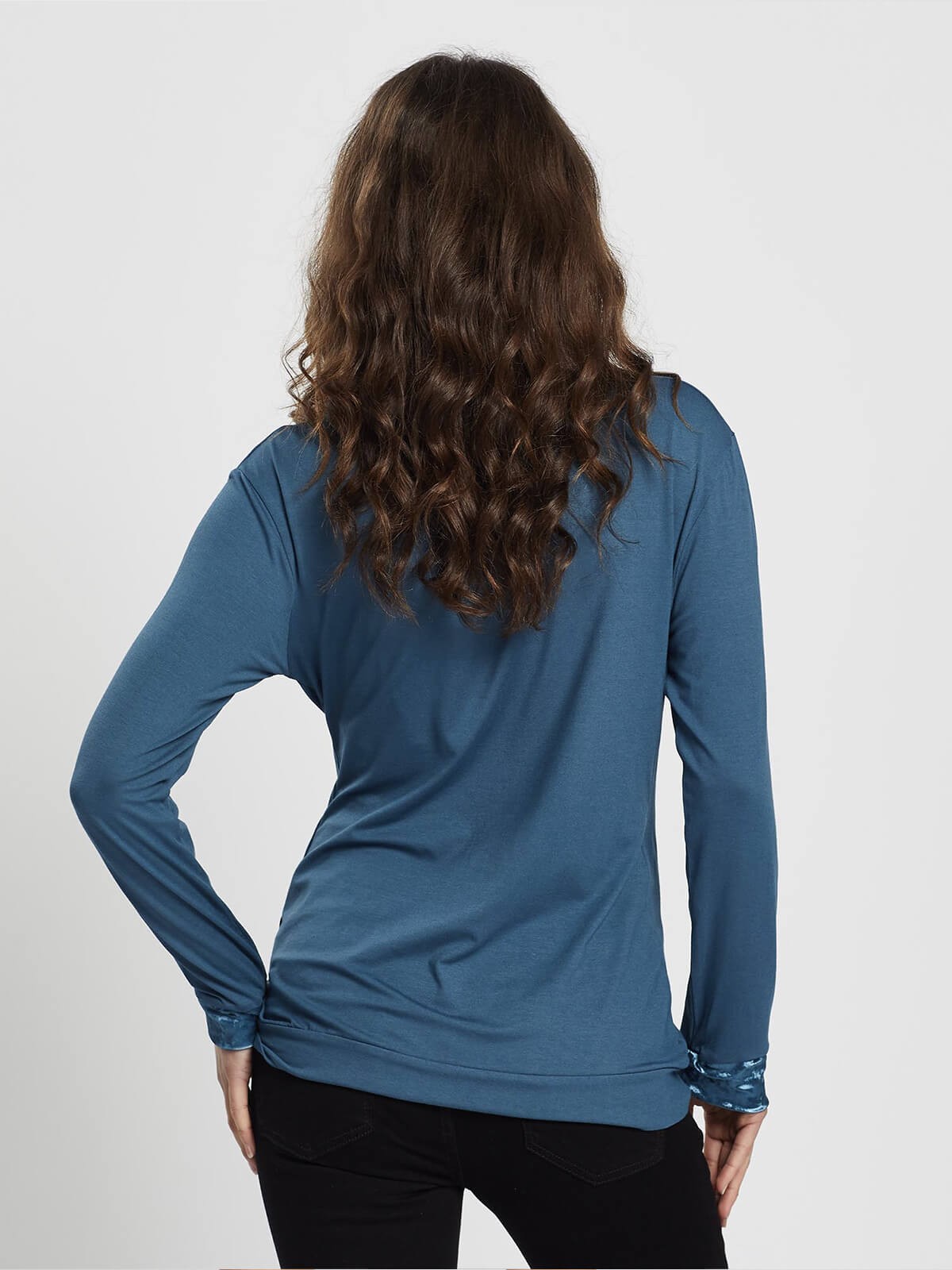 love2wait hashtag long sleeve shirt - navy