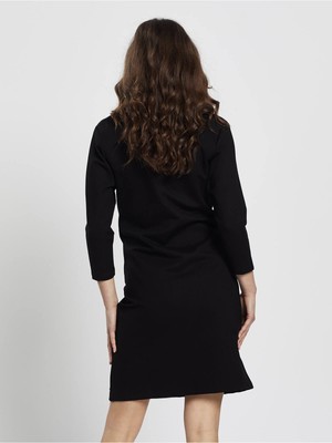 love2wait suede maternity dress - black