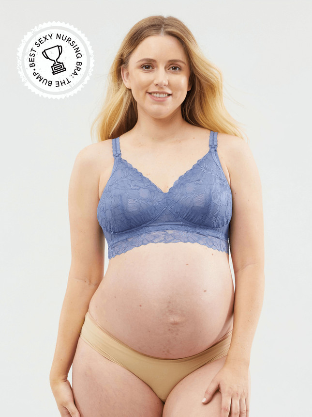 Chantilly Lace Maternity & Nursing Bralette - Blue