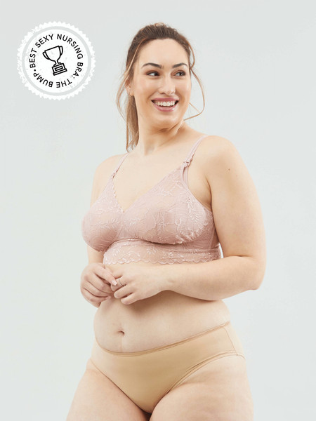 Chantilly Lace Maternity & Nursing Bralette - Blush