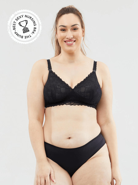 Chantilly Lace Maternity & Nursing Bralette - Black