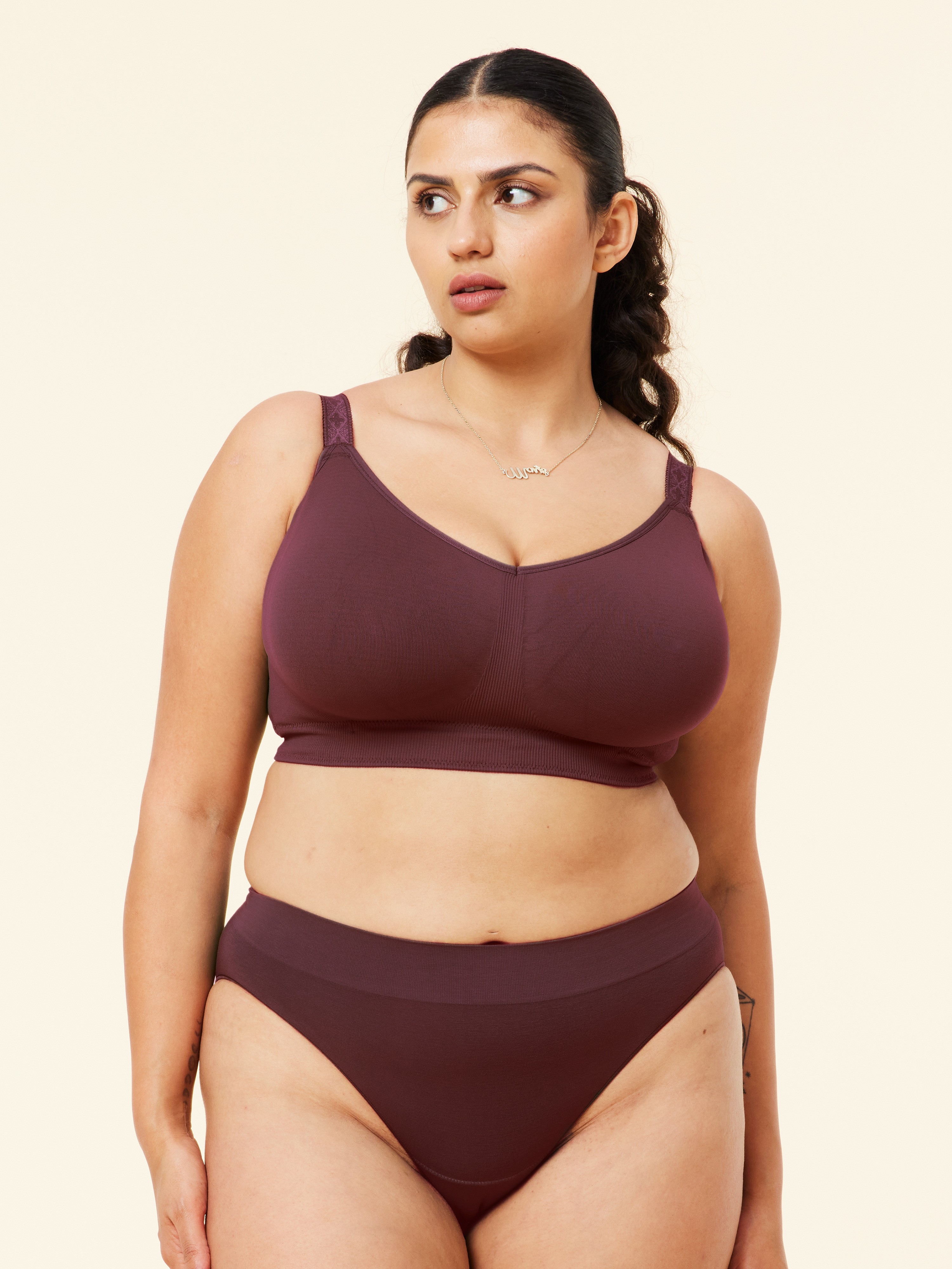 popping candy nursing bra - plum