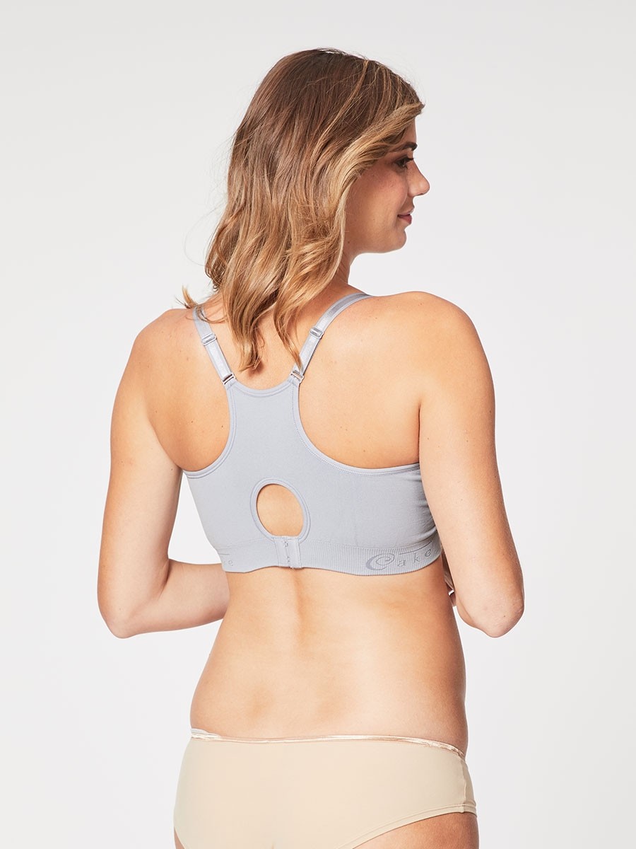cotton candy sleep yoga bra - steel grey