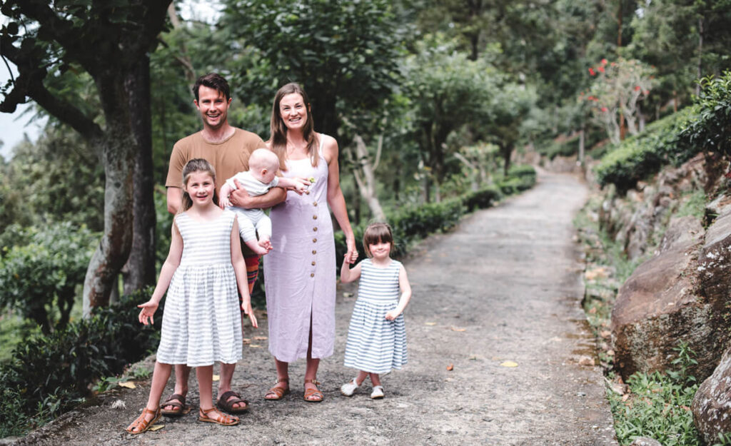 a family walking in the park