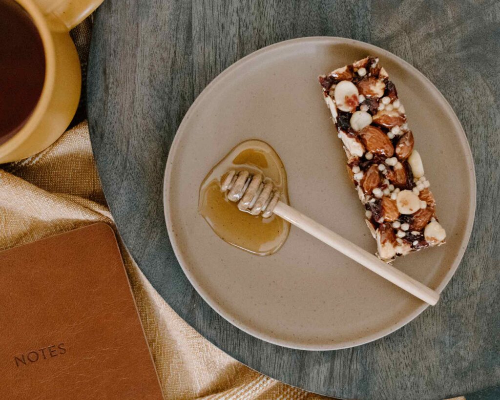 muesli bar in a plate