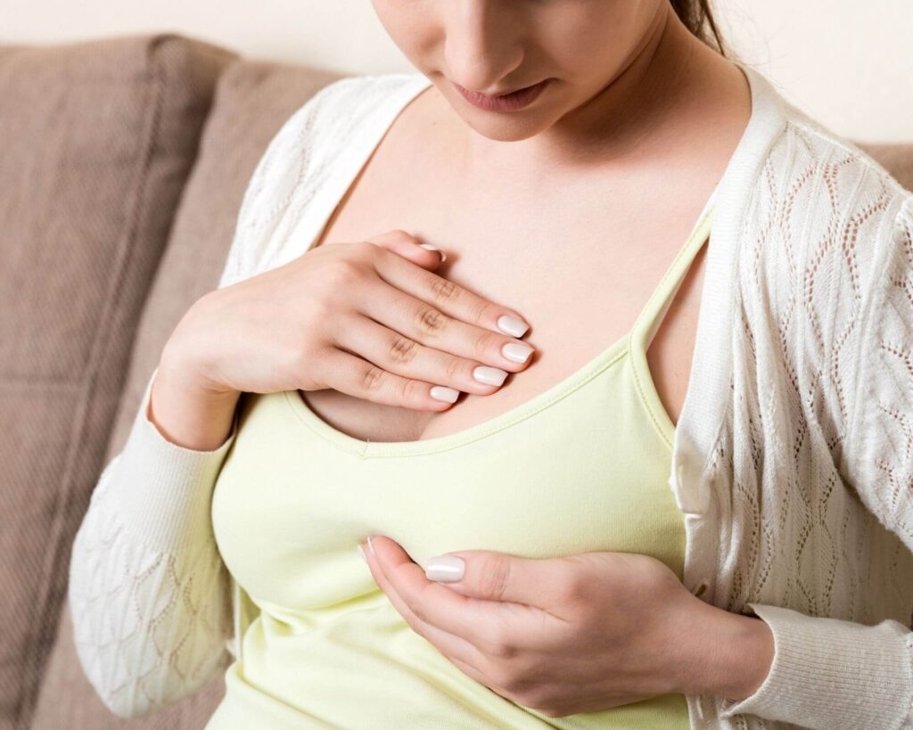 woman with sore breast